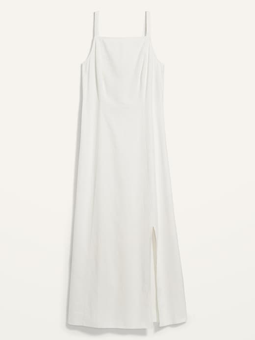 Image number 3 showing, Sleeveless Linen-Blend Maxi Shift Dress
