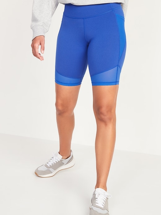 Image number 5 showing, High-Waisted PowerPress Side-Pocket Bermuda Biker Shorts -- 8-inch inseam