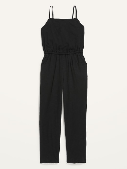 View large product image 2 of 3. Waist-Defined Sleeveless Cropped Cami Jumpsuit