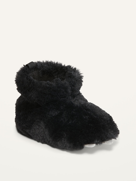View large product image 1 of 4. Unisex Faux-Fur Critter Slippers for Baby