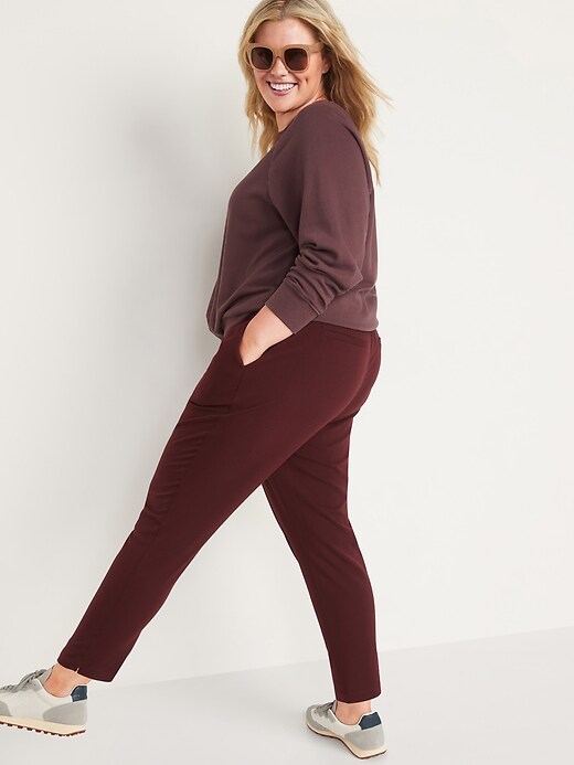 Image number 8 showing, High-Waisted Brushed-Twill Ankle Pants