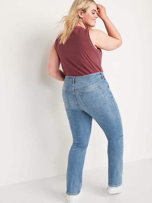 Image number 8 showing, Extra High-Waisted Button-Fly Sky-Hi Kicker Boot-Cut Jeans