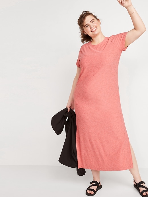 Image number 6 showing, Short-Sleeve Breathe ON Maxi T-Shirt Shift Dress