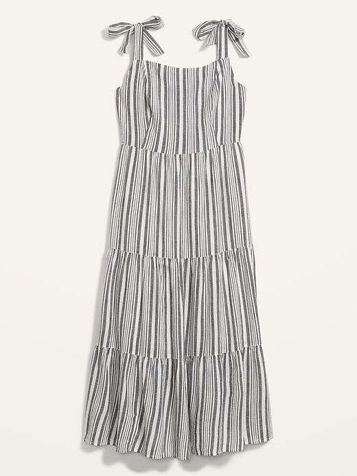 View large product image 1 of 3. Fit & Flare Sleeveless Striped Maxi Dress