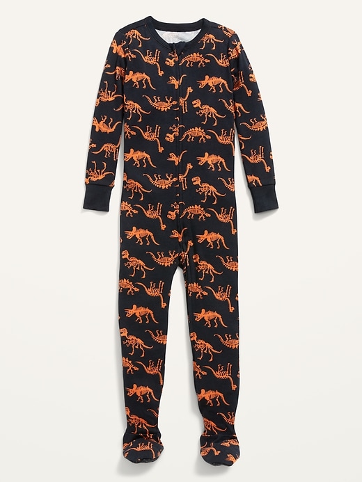 View large product image 1 of 1. Unisex Dinosaur-Print Snug-Fit Footie Pajamas for Toddler & Baby