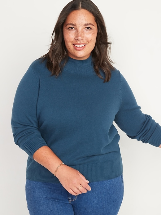 Image number 1 showing, Mock-Neck Pullover Sweater for Women