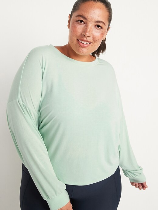 Image number 7 showing, Ultra-Lite Long-Sleeve Cutout Wrap-Back Top