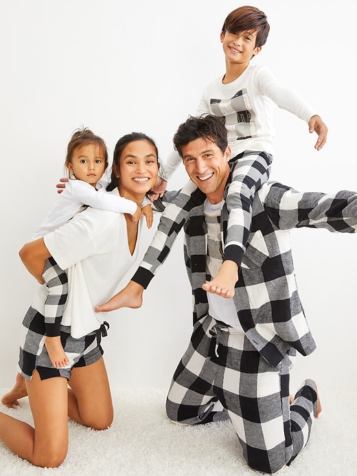 View large product image 2 of 2. Unisex Matching Flannel Pajama Set for Toddler & Baby