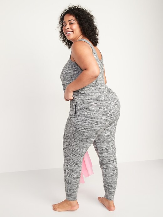 Image number 8 showing, High-Waisted Plush-Knit Jersey Jogger Pants