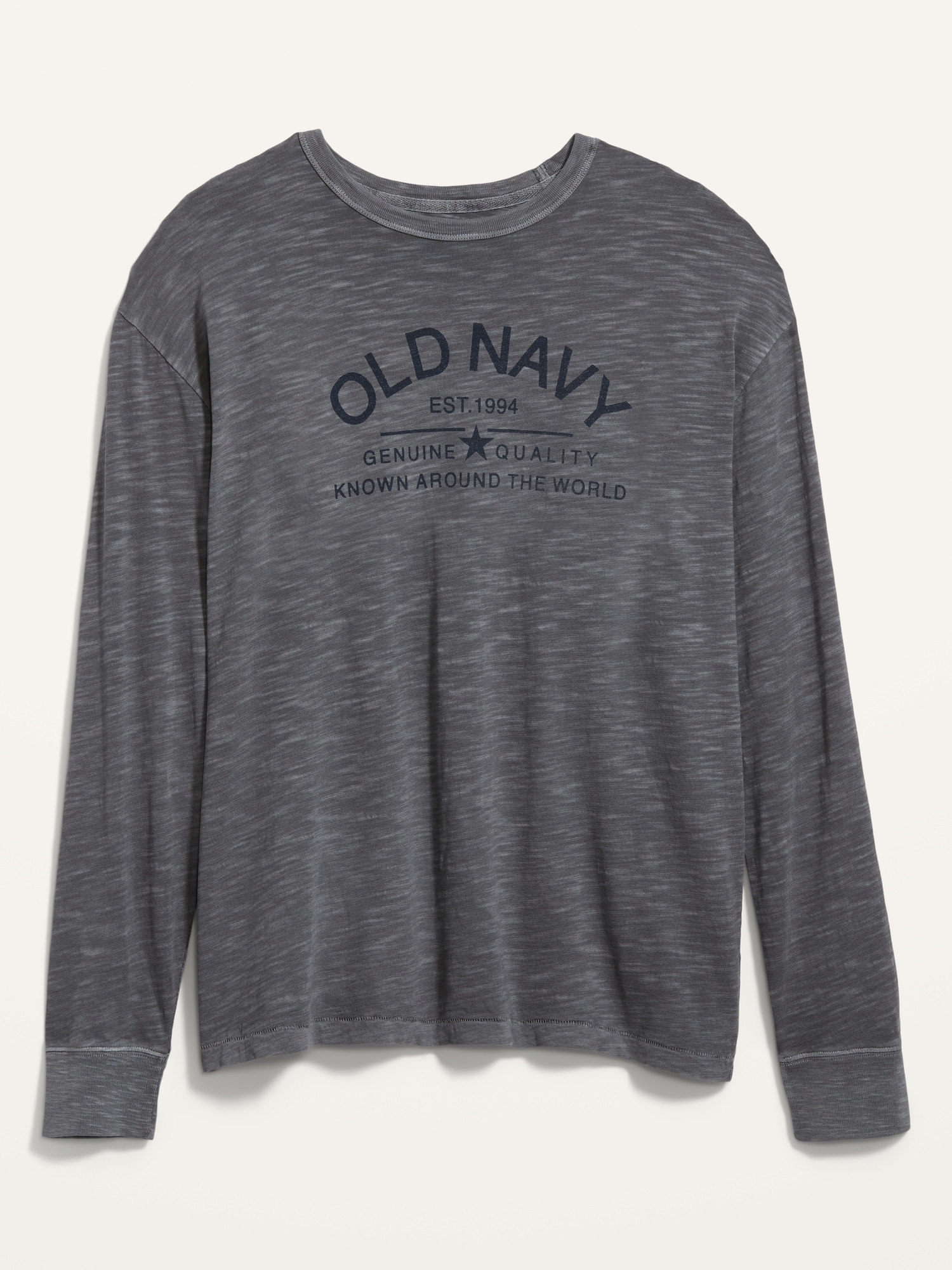 Vintage Garment Dyed Logo Graphic Long Sleeve T Shirt For Men Old Navy