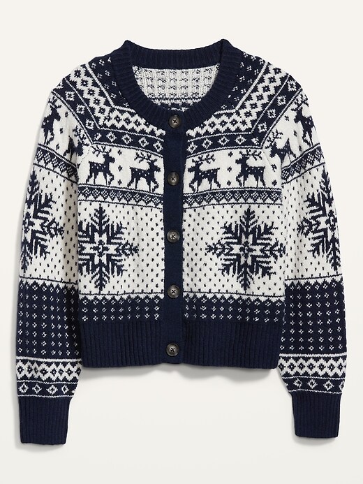 Image number 4 showing, Fair Isle Button-Front Cardigan Sweater
