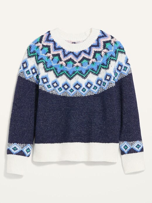 Image number 4 showing, Crew Neck Fair Isle Sweater