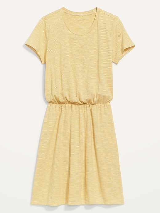 Image number 2 showing, Waist-Defined Striped Slub-Knit Mini T-Shirt Dress