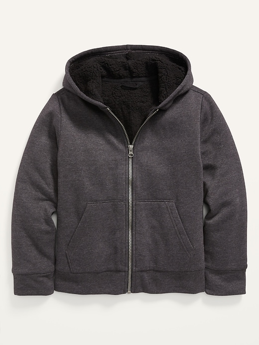 View large product image 2 of 2. Cozy Sherpa-Lined Zip Hoodie for Boys