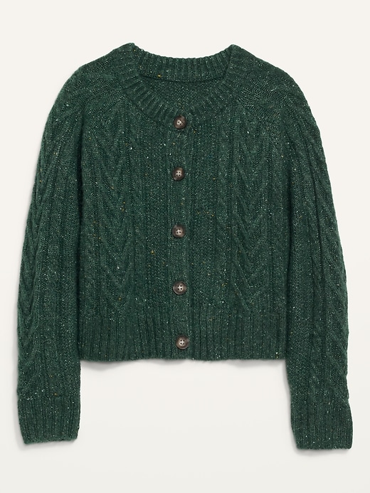 Image number 4 showing, Cropped Cable-Knit Cardigan Sweater