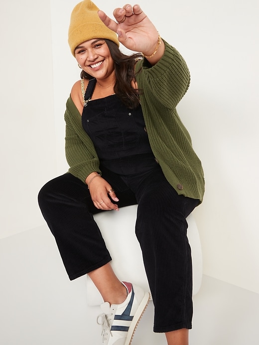 Image number 3 showing, Slouchy Straight Button-Fly Corduroy Workwear Overalls