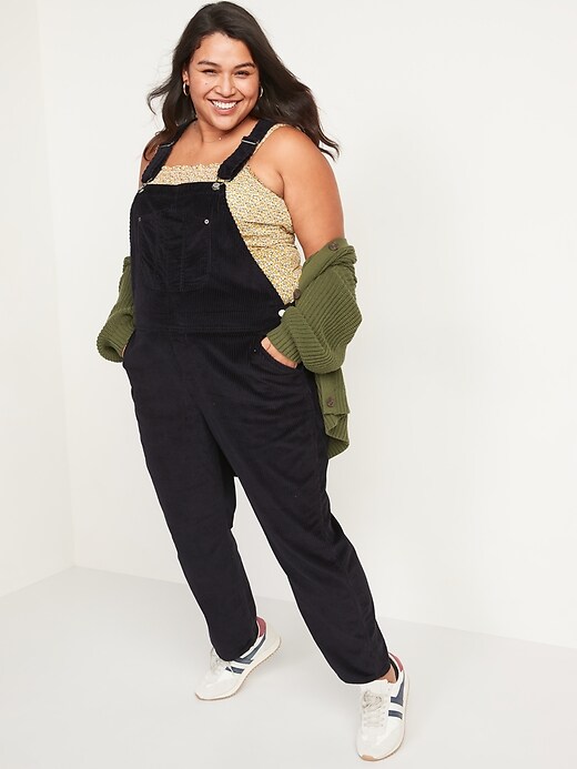 Image number 7 showing, Slouchy Straight Button-Fly Corduroy Workwear Overalls