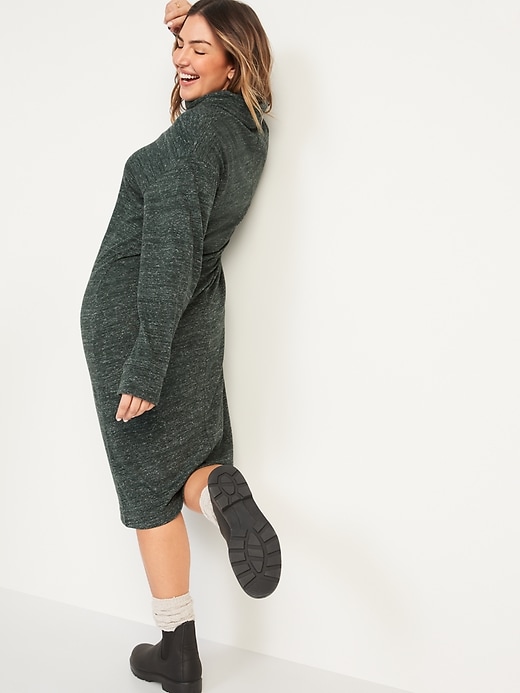 Image number 2 showing, Long-Sleeve Turtleneck Midi Sweater Shift Dress for Women