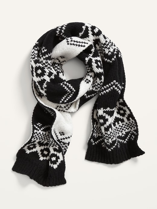 View large product image 2 of 2. Printed Sweater-Knit Scarf For Women