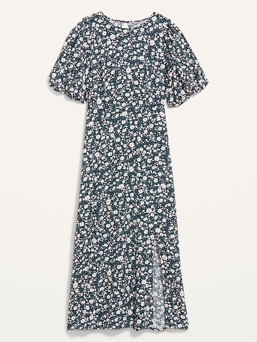 Image number 4 showing, Puff-Sleeve Floral Maxi Shift Dress