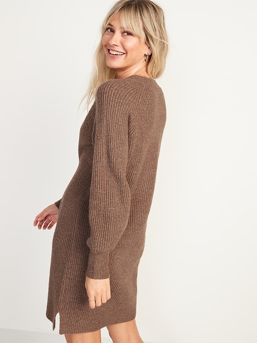 Image number 6 showing, Long-Sleeve Rib-Knit Mini Sweater Dress