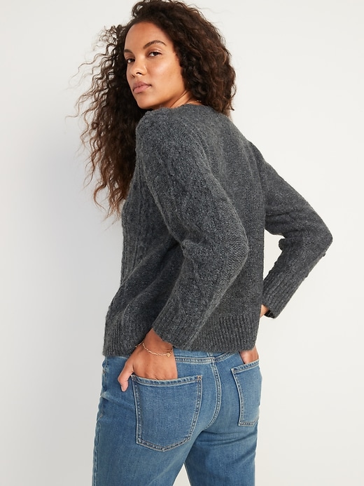 Image number 6 showing, Textured Crew-Neck Sweater for Women