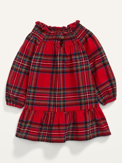 View large product image 1 of 3. Plaid Flannel Long-Sleeve Dress for Baby