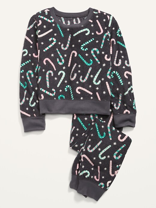 View large product image 1 of 1. Printed Micro Fleece Pajama Top & Joggers Set for Girls
