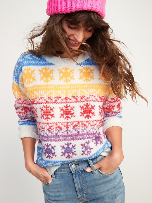 Image number 5 showing, Fair Isle Crew-Neck Sweater