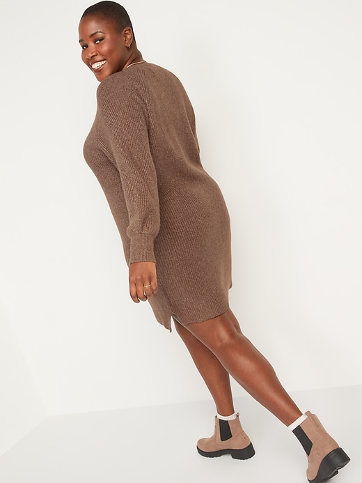 Image number 8 showing, Long-Sleeve Rib-Knit Mini Sweater Dress