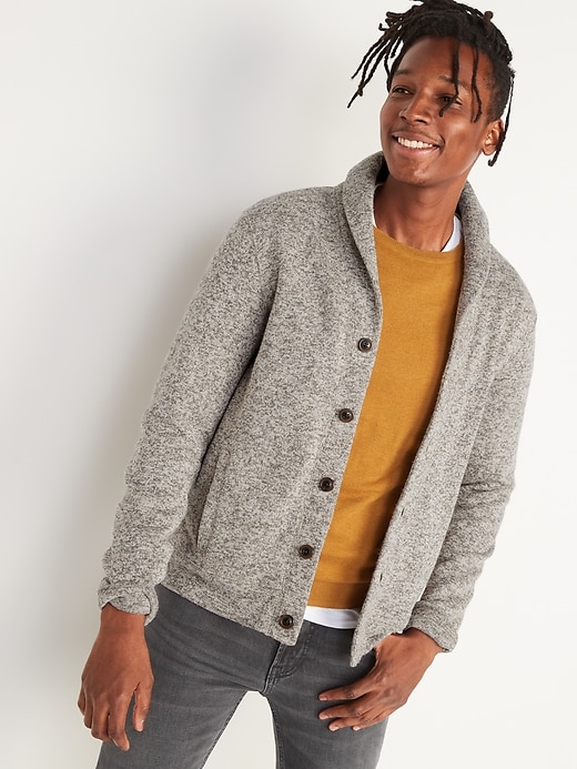 Image number 1 showing, Sweater-Fleece Button-Front Cardigan