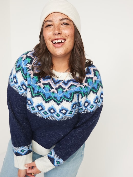 Image number 7 showing, Crew Neck Fair Isle Sweater