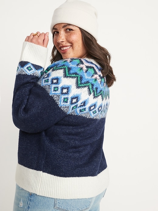 Image number 8 showing, Crew Neck Fair Isle Sweater
