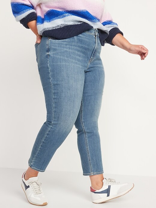 Image number 7 showing, Mid-Rise Built-In Warm Boyfriend Jeans for Women