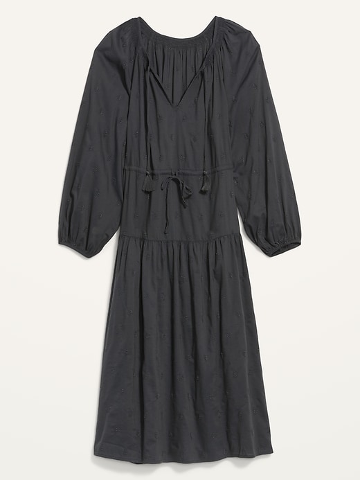Image number 4 showing, Waist-Defined Embroidered Long-Sleeve Midi Dress