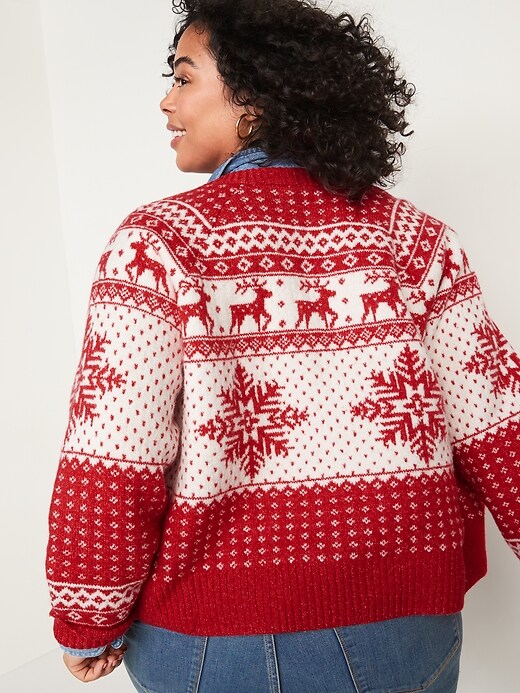 Image number 8 showing, Fair Isle Button-Front Cardigan Sweater