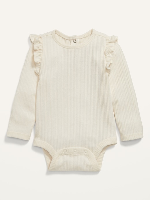 View large product image 1 of 2. Unisex Ruffled Rib-Knit Bodysuit for Baby