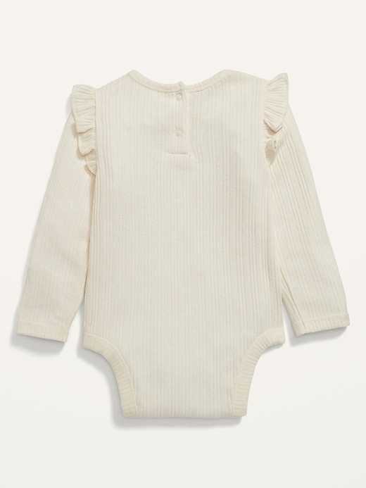 View large product image 2 of 2. Unisex Ruffled Rib-Knit Bodysuit for Baby