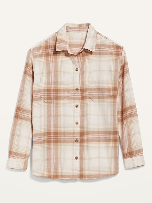 Image number 4 showing, Oversized Plaid Boyfriend Shirt for Women