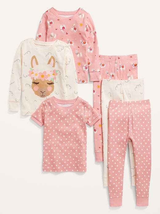 View large product image 1 of 1. Unisex 6-Piece Pajama Set for Toddler & Baby