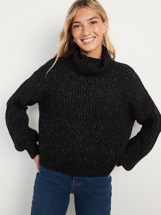 Image number 5 showing, Shaker-Stitch Turtleneck Sweater for Women