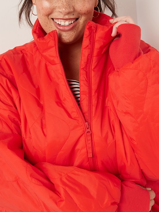 Image number 3 showing, Packable Half Zip Water-Resistant Quilted Jacket