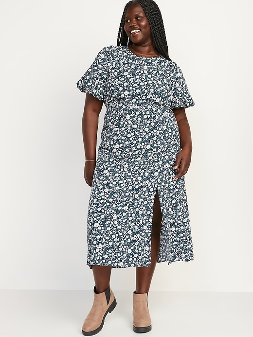 Image number 7 showing, Puff-Sleeve Floral Maxi Shift Dress