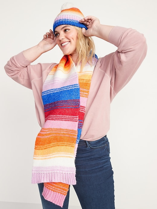 Image number 2 showing, 2-Pack Printed Pom-Pom Beanie And Scarf Set For Women