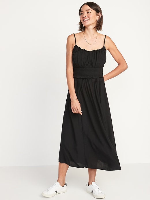 Image number 4 showing, Smocked-Waist Fit & Flare Cami Midi Dress