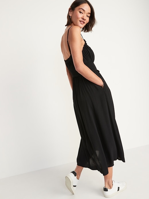 Image number 5 showing, Smocked-Waist Fit & Flare Cami Midi Dress