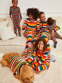 View large product image 4 of 4. Gender-Neutral Matching Snug-Fit Printed Henley Pajama One-Piece for Kids