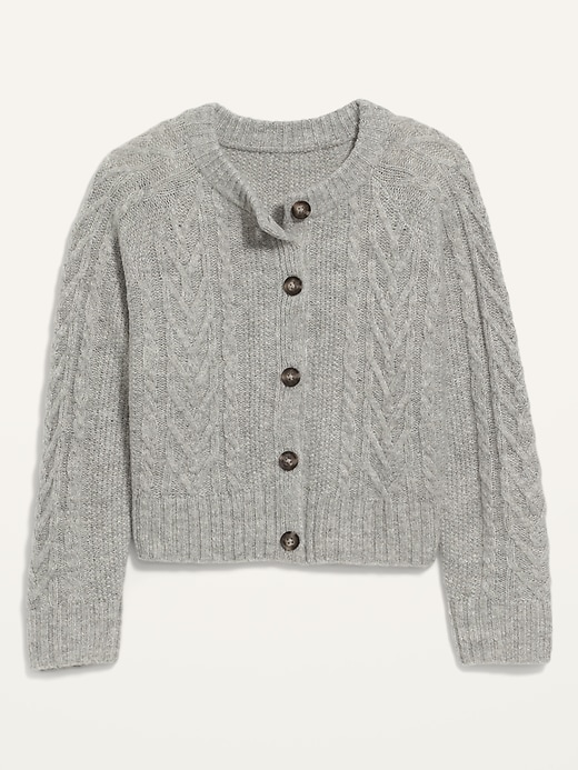 Image number 4 showing, Cropped Cable-Knit Cardigan Sweater for Women
