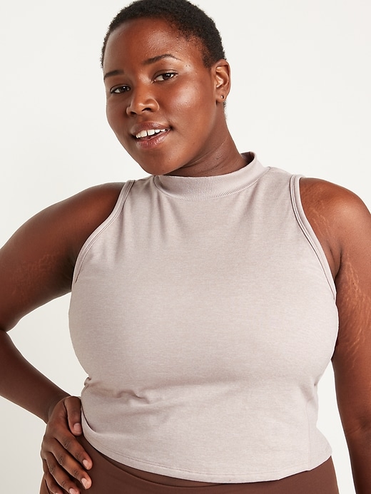 Image number 6 showing, Sleeveless CozeCore Mock-Neck Cropped Top