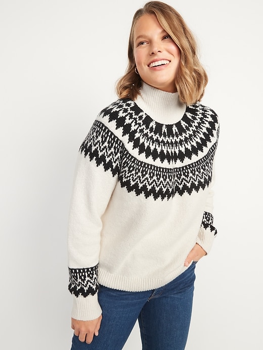 Image number 1 showing, Cozy Fair Isle Turtleneck Sweater